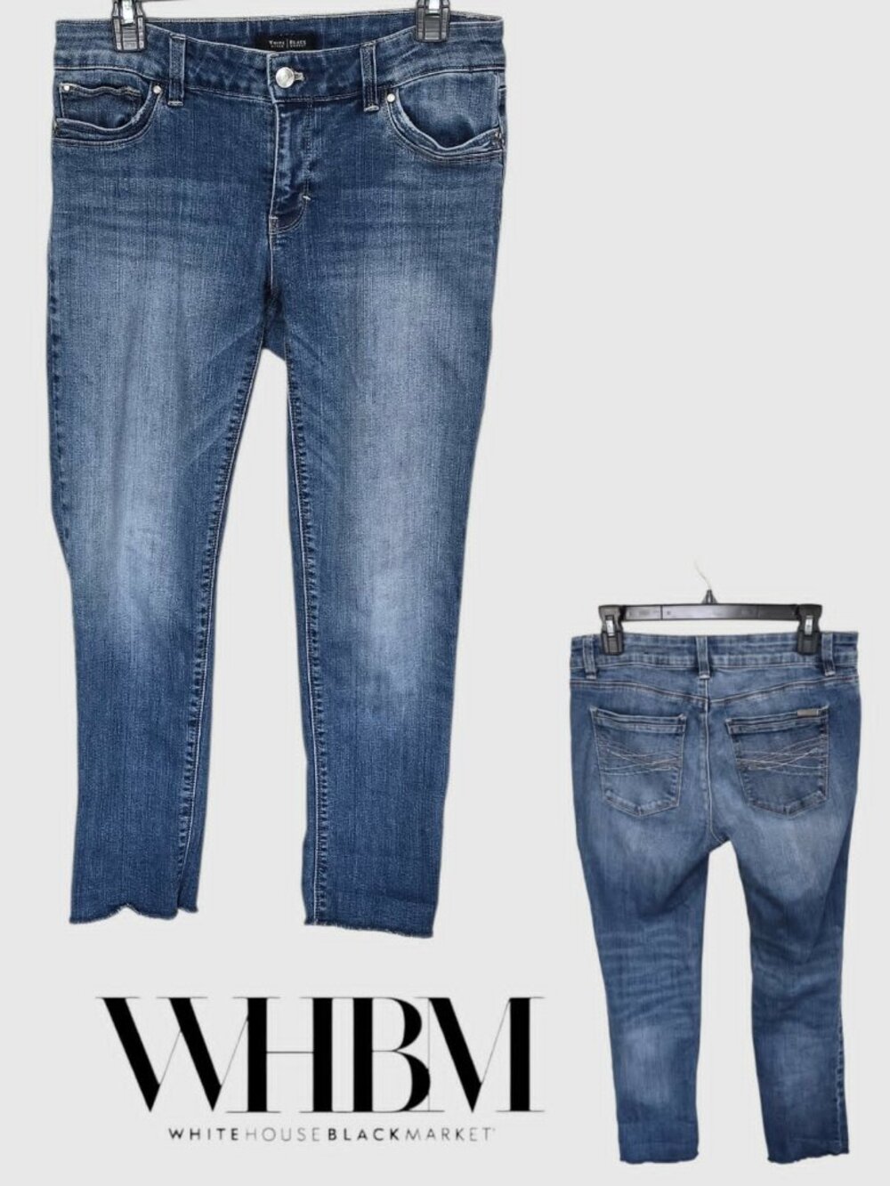 White House Black Market Slim Crop Denim Casual Blue Jeans Womens 6